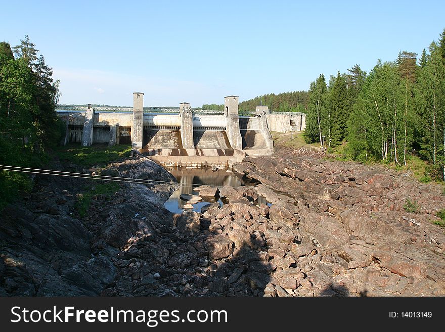 Hydroelectric power station in Imatra - Imatrankoski, Finland.