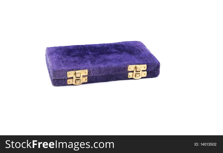 Violet small box on white isolated background. Violet small box on white isolated background