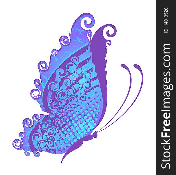 Butterfly. Beautiful abstract illustration on a white background