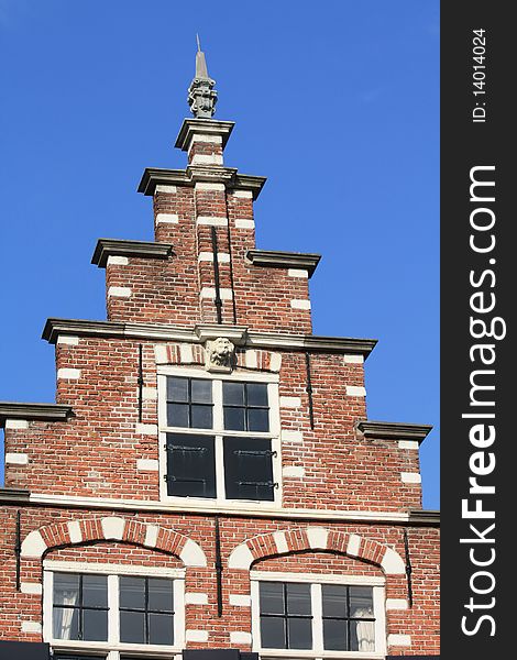 A tradition facade in Haarlem, the Netherlands. A tradition facade in Haarlem, the Netherlands