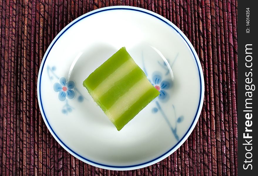 Small Indonesian dessert on a small serving dish.