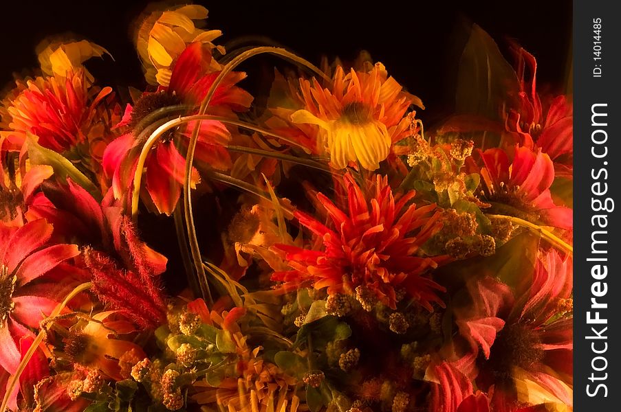 firey bouquet with blur effect
