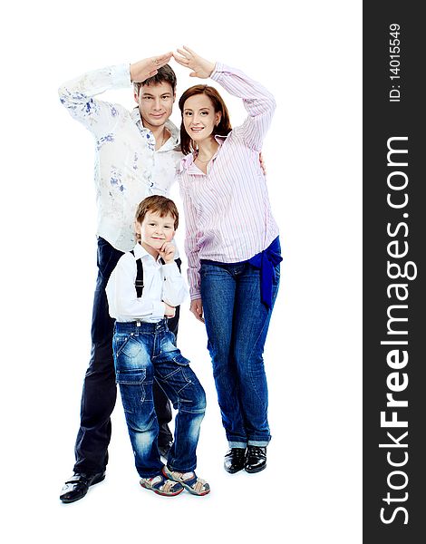 Portrait of a happy family. Isolated over white background. Portrait of a happy family. Isolated over white background.