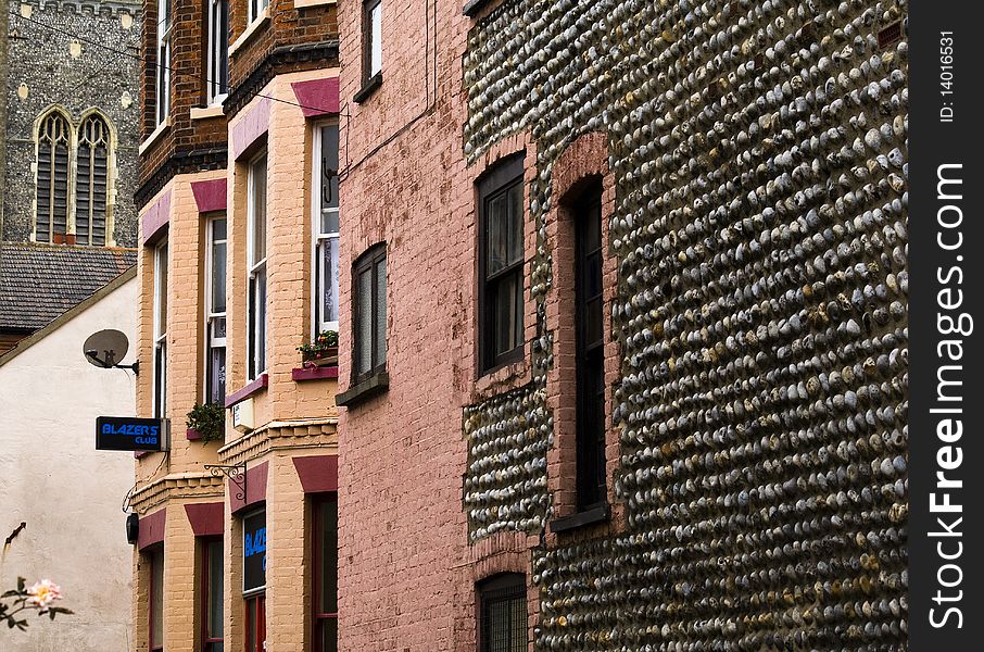 Close up of a street scene, showing different, shapes and brickwork. Close up of a street scene, showing different, shapes and brickwork.