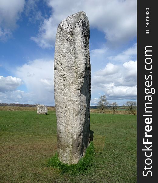 Close up view of Ancient standing stone at Avebury world heritage site. Close up view of Ancient standing stone at Avebury world heritage site.