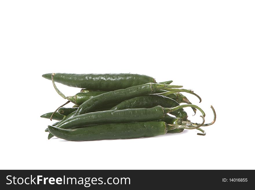 Fresh hot green chilies for cooking curry dishes.