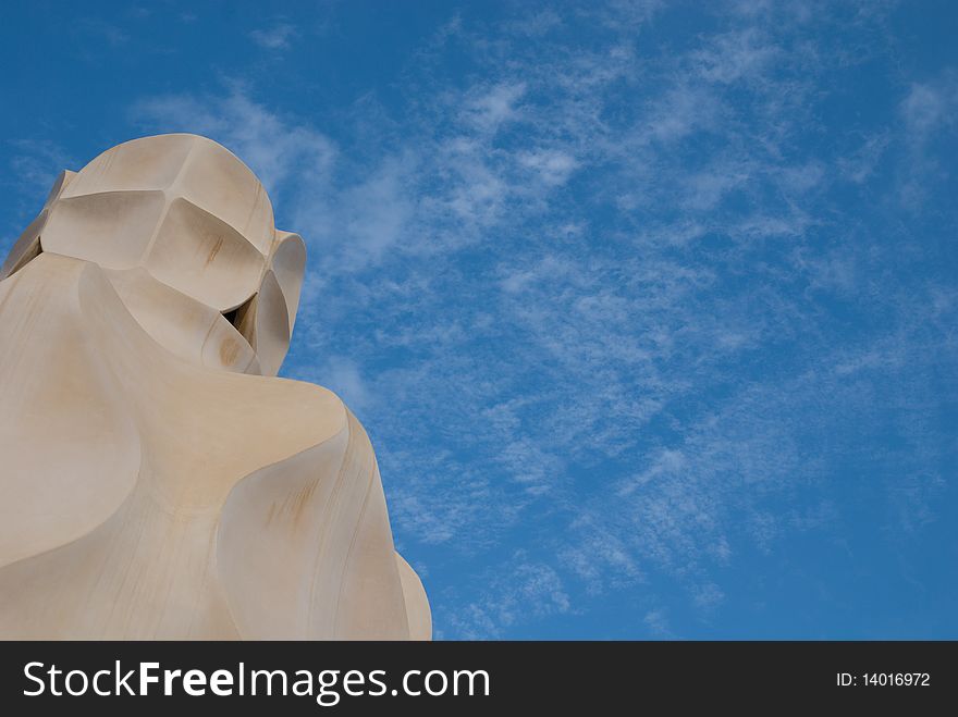 Details of funnels on top of Casa Mila desingned by Antoni Gaudi, Barcelona, Spain. Details of funnels on top of Casa Mila desingned by Antoni Gaudi, Barcelona, Spain.