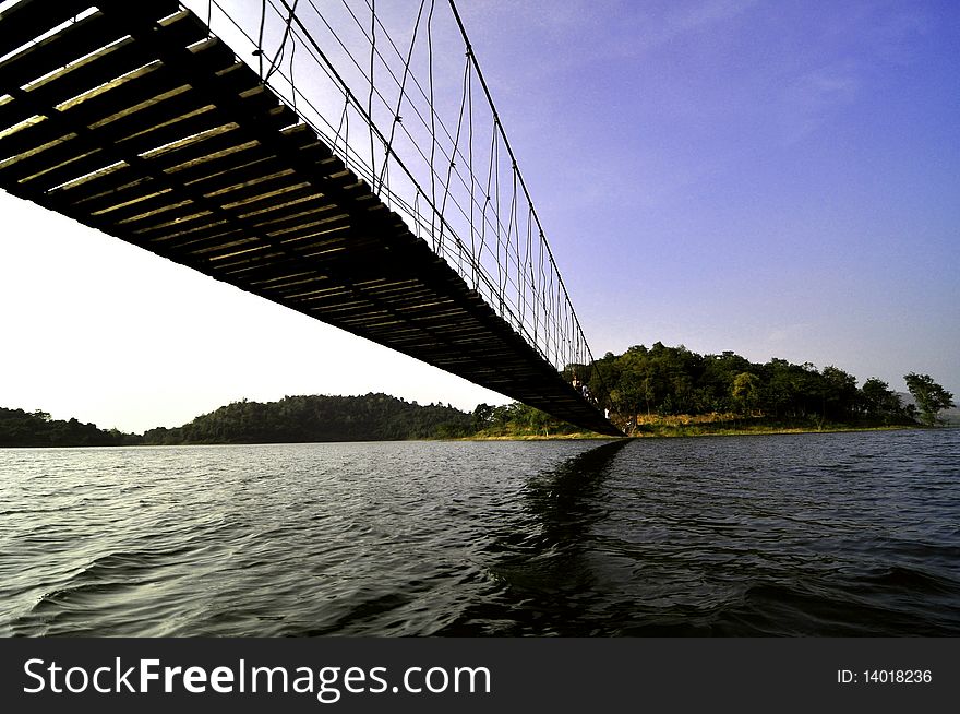 Thet is very beautiful bridge in kangkachan national park Thailand