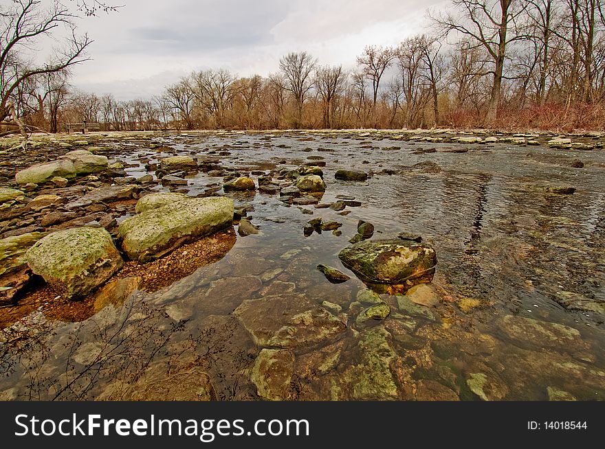 Ultra wide view of a riverbed. Ultra wide view of a riverbed