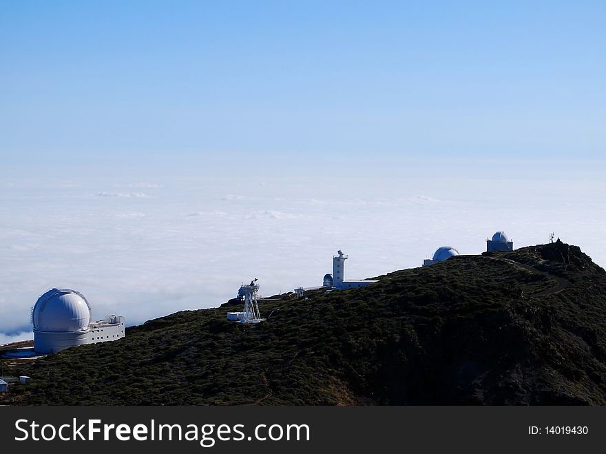 Telescope at Rocke de Los Muchachos, La Palma, Spain. Telescope at Rocke de Los Muchachos, La Palma, Spain