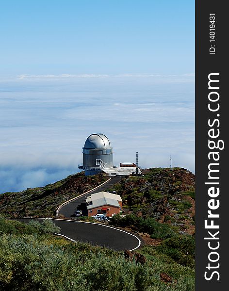 Telescope at Rocke de Los Muchachos, La Palma, Spain. Telescope at Rocke de Los Muchachos, La Palma, Spain