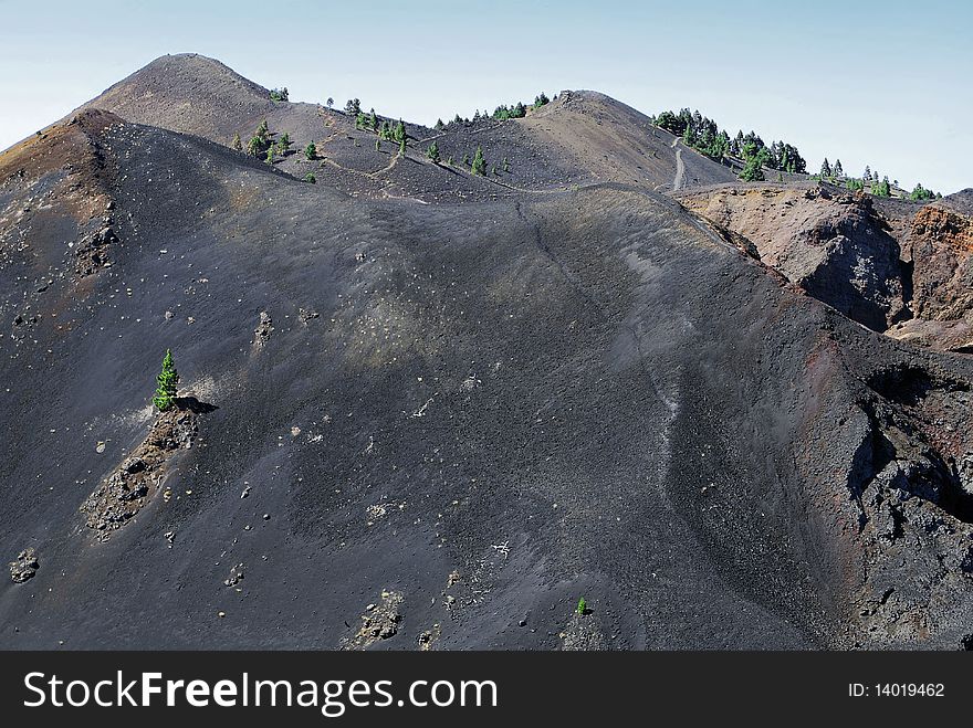 A view at the landscape of volcanic La Palma, Spain. A view at the landscape of volcanic La Palma, Spain