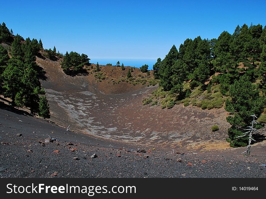 A view at the landscape of volcanic La Palma, Spain. A view at the landscape of volcanic La Palma, Spain