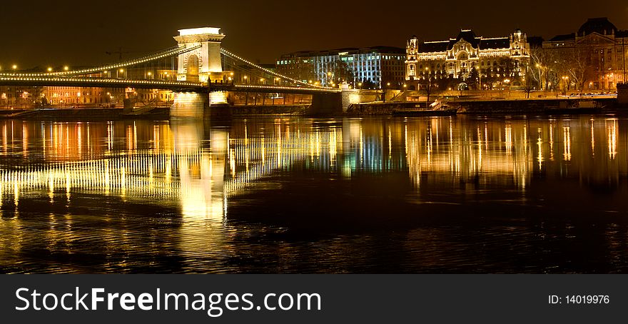 Chain Bridge In Budapest, Hungary