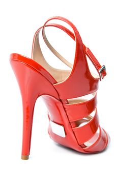 Red Leather Female Shoe Isolated Royalty Free Stock Image Red Leather Female Shoe Isolated Royalty Free Stock Image