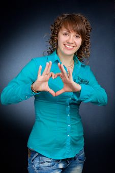 Form Of Heart Shaped By The Hands Of A Women Royalty Free Stock Images