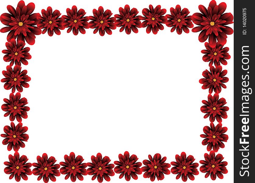 The illustration contains the image of floral frame