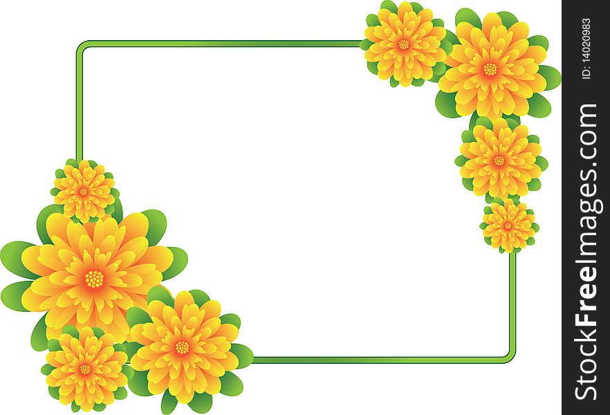 The  illustration contains the image of floral frame