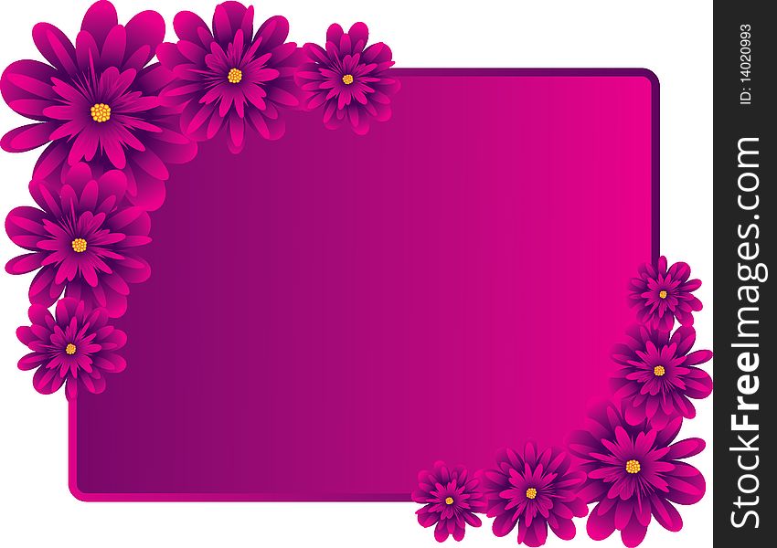 The illustration contains the image of floral frame