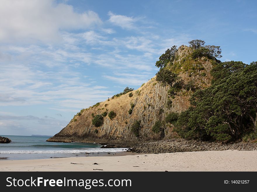 Headland at New Chum Beach Coromandel Peninsula New Zealand. Headland at New Chum Beach Coromandel Peninsula New Zealand