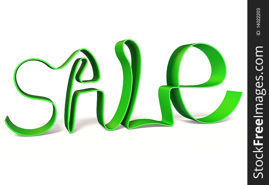 Gren sale sign on white background isolated