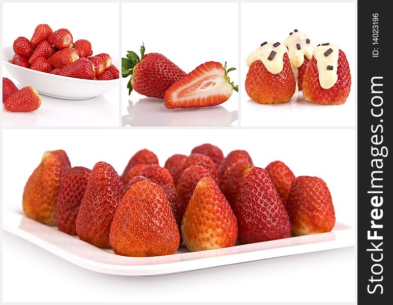 Collage of strawberries