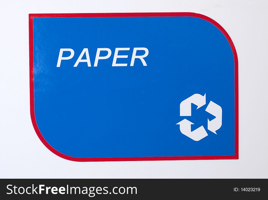 Paper recycling symbol, full frame. Paper recycling symbol, full frame