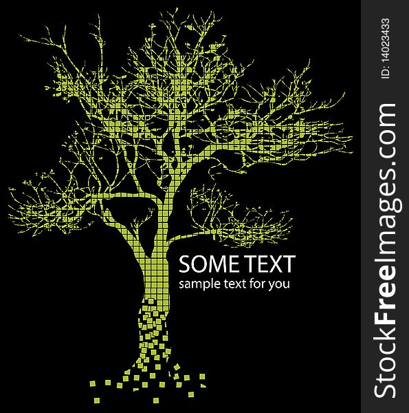 Concept with green tree and text