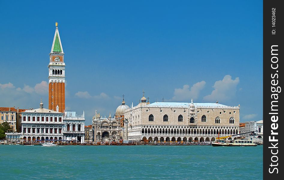 Bell tower in San Marcus Square 
in Venice