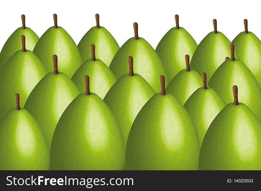 Pear isolated on a white background, is clip art.