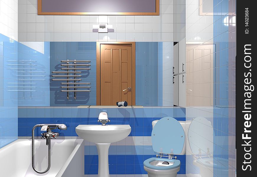 Light blue bath room