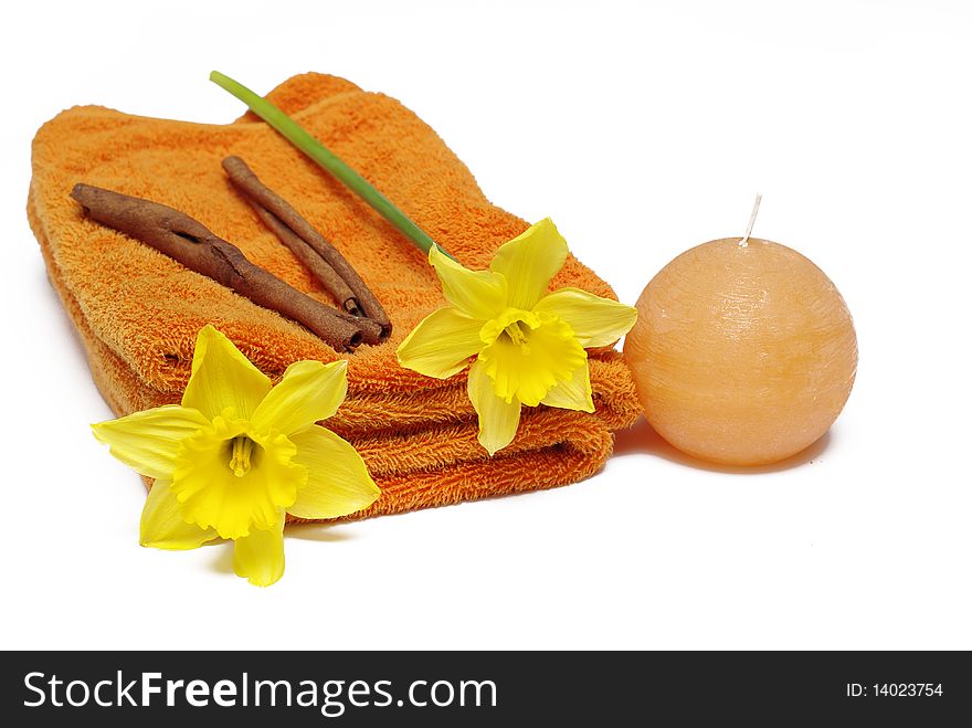 Spa accessories with the cinnamon sticks. Spa accessories with the cinnamon sticks