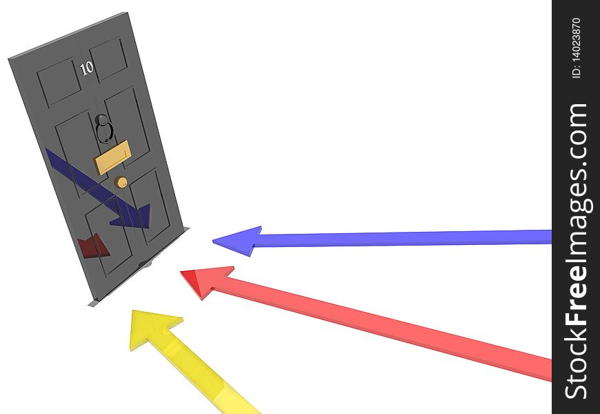 Election race concept with arrows heading fo number ten