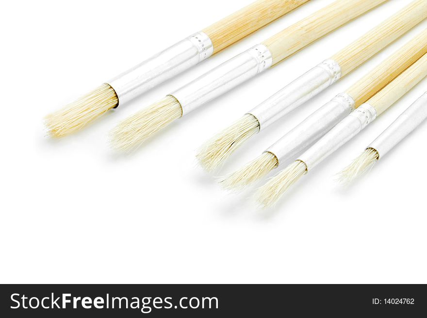 Painting brushes isolated on white