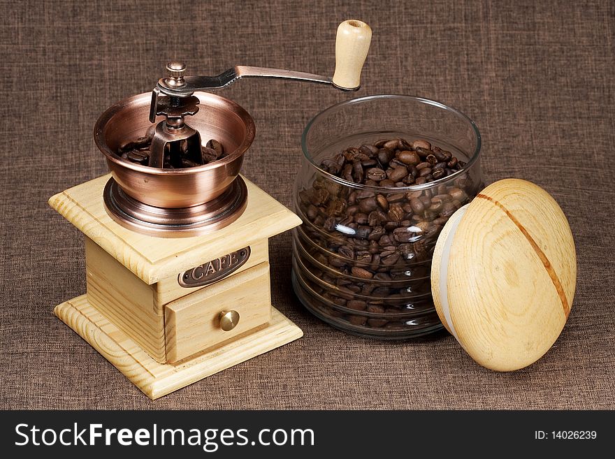 Coffee grinder and bank from coffee