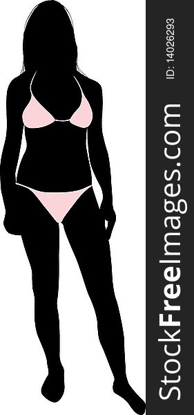 A silhouette of an attractive female. A silhouette of an attractive female.