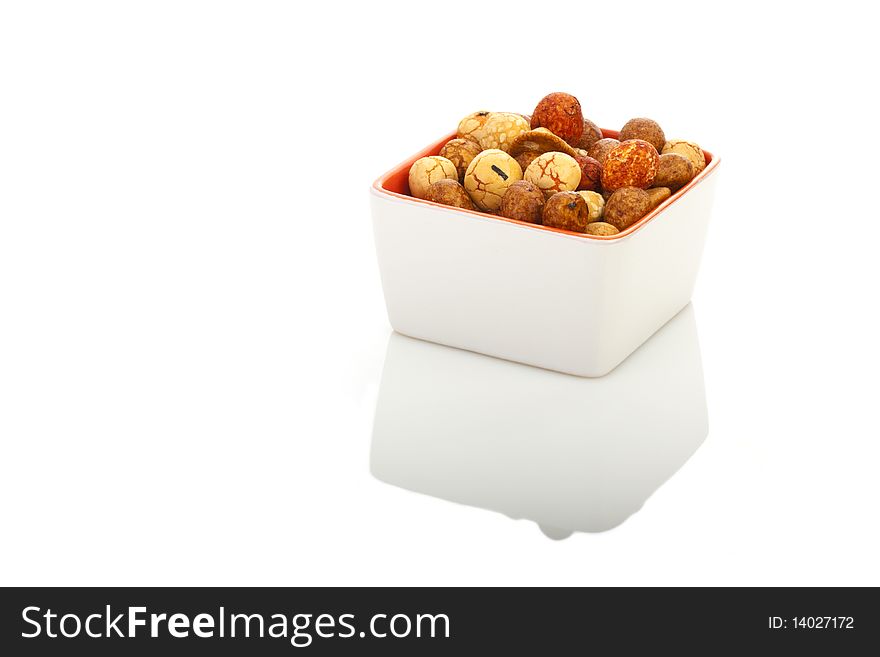 Japanese nuts isolated on a white background