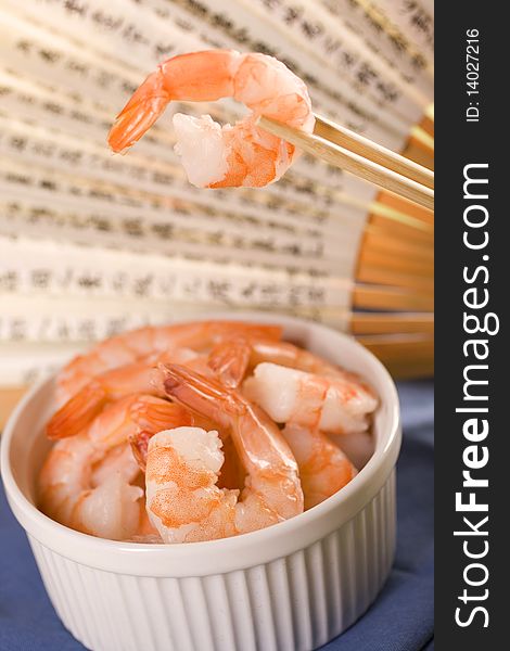 Healthy fresh orange shrimp isolated . Healthy fresh orange shrimp isolated .