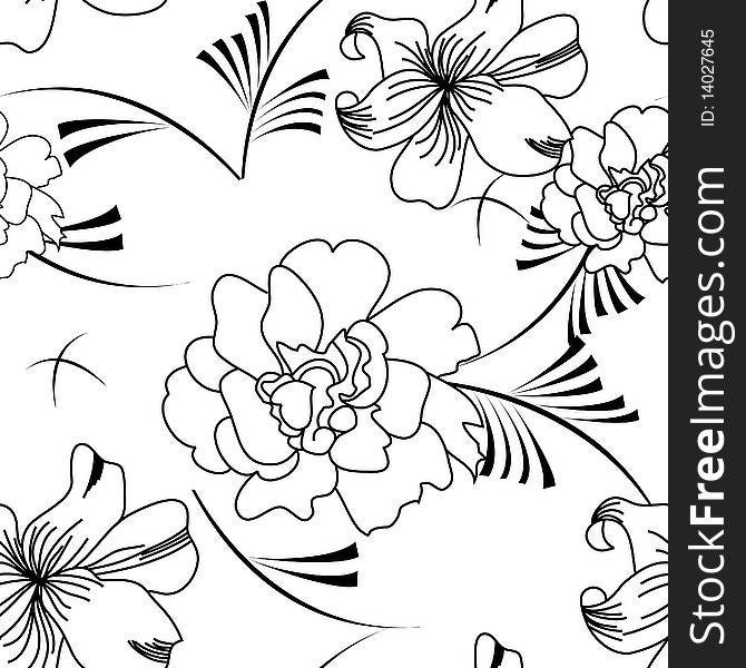 Monochrome seamless pattern. Universal template for greeting card, web page, background