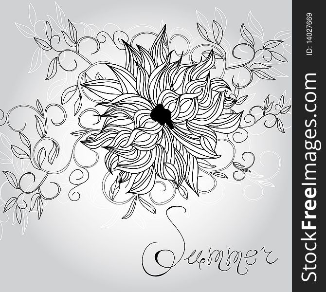 Summer background. Universal template for greeting card, web page, background