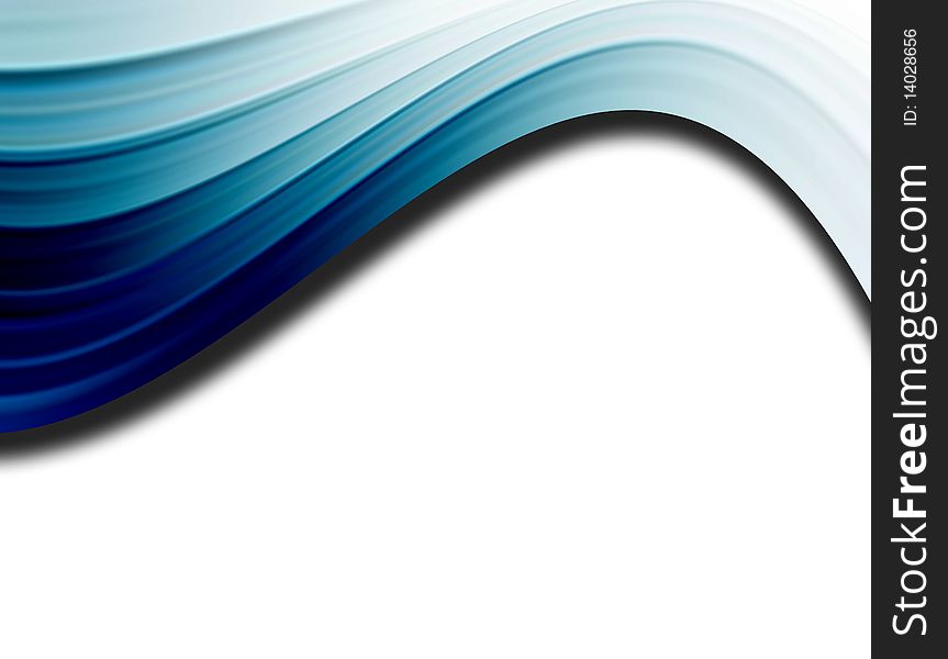 Blue dynamic waves over white background. Space to insert text or design