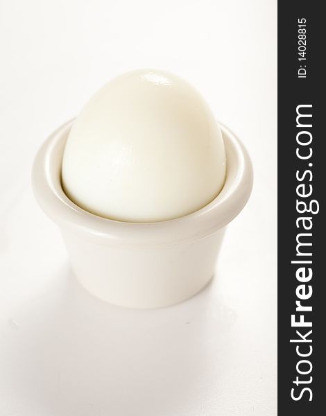Hard boiled egg isolated on white background