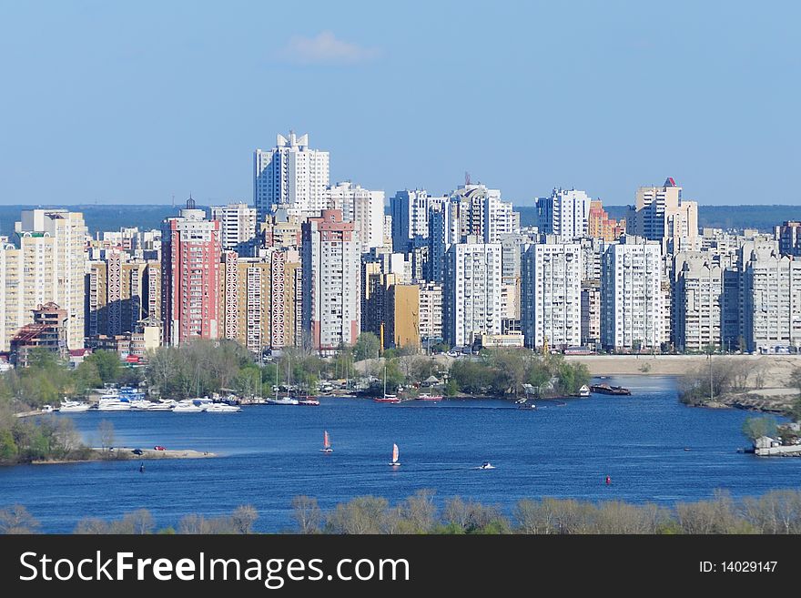 Residential highrises near the river