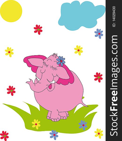 Pink elephant dreams of love