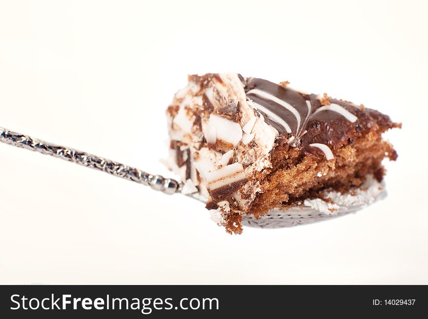 Spoon With Chocolate Cake