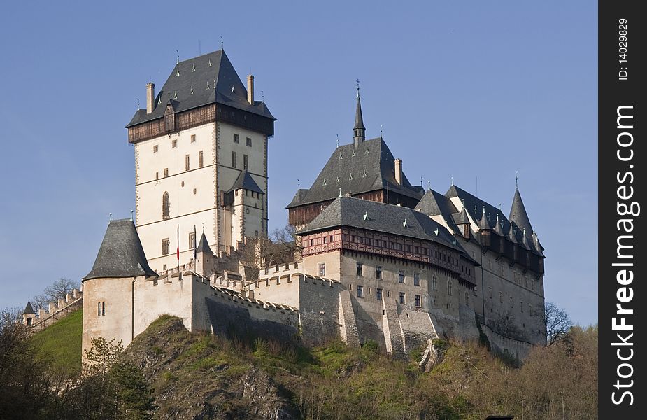 Famous Czech castle on the river Berounka. Famous Czech castle on the river Berounka