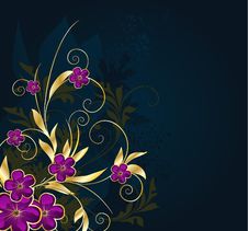 Floral Background With Stars Royalty Free Stock Photography Floral Background With Stars Royalty Free Stock Photography