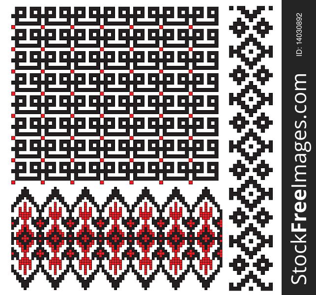 There are schemes of ukrainian pattern for embroidery. There are schemes of ukrainian pattern for embroidery