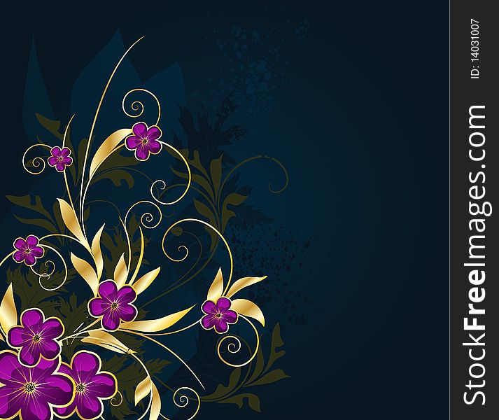 Floral background with stars