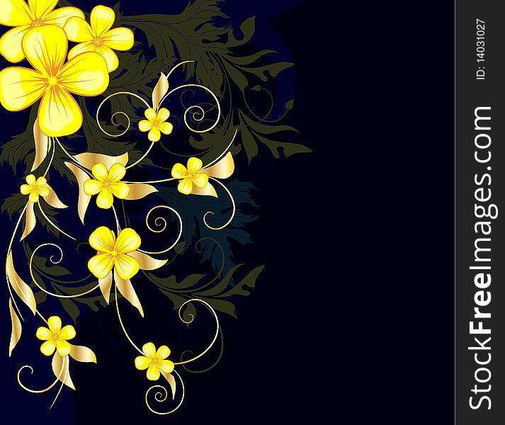 Floral Background With Stars